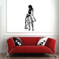 Mother and son decal with black silhouette of a woman and child holding hands