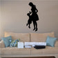 Black mom lifting child silhouette wall decal