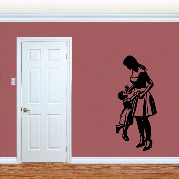 Image of Mom Lifting Daughter Mothers Day Decal