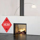 Red diamond "MOM" decorative sticker with heart-shaped accents