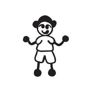 Black mom smiling with swirly hair decal