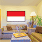 Monaco flag sticker with red top, white bottom, and black border