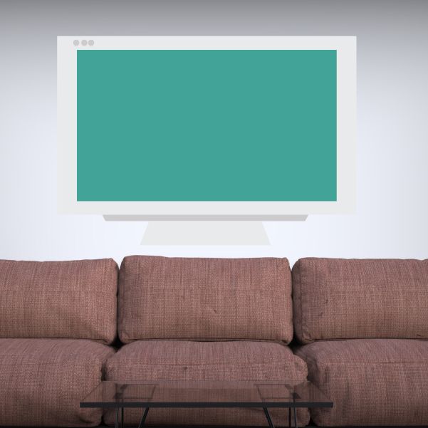 Teal rectangular monitor wall decal, vinyl sticker graphic for wall or car