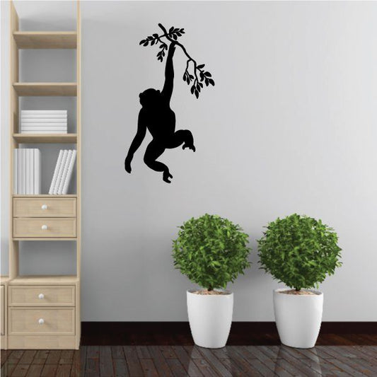 Image of Monkey Hanging on Tree Branch Decal