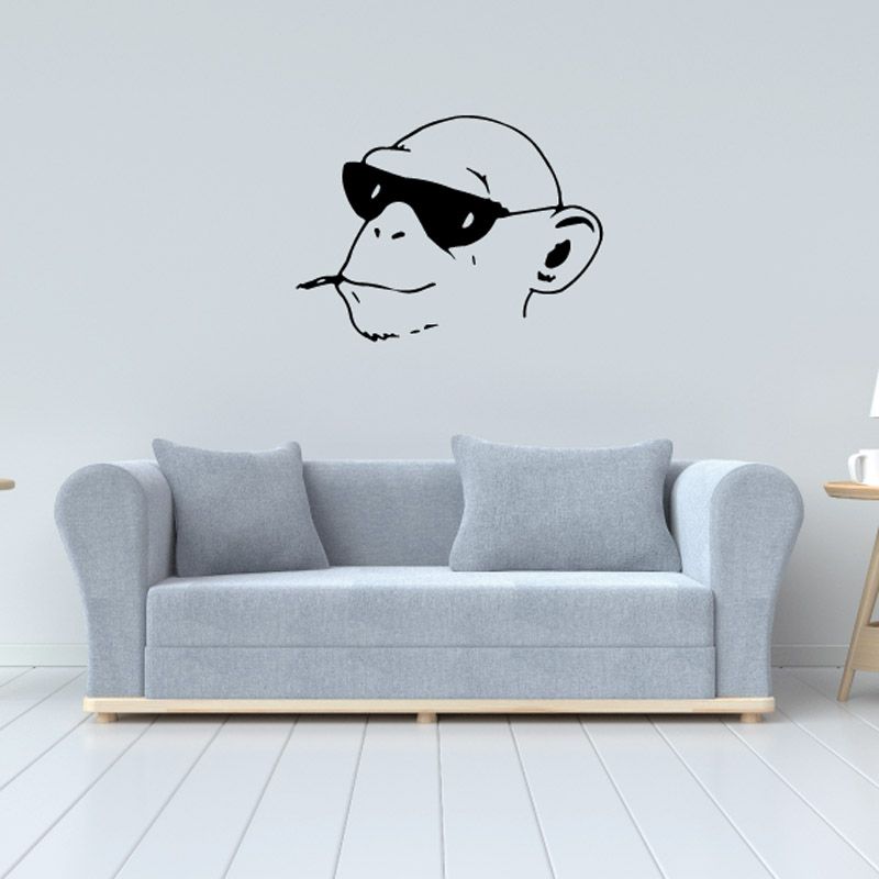 Image of Monkey Wearing Sunglasses and Smoking Decal