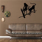 Monkeys on tree branch wall decal, black silhouette figures with branches