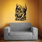 Monster skull wall decal, black hooded skull graphic on vinyl