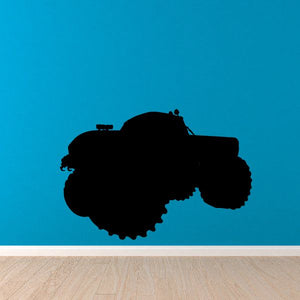 Monster truck wall decal with black monster truck silhouette