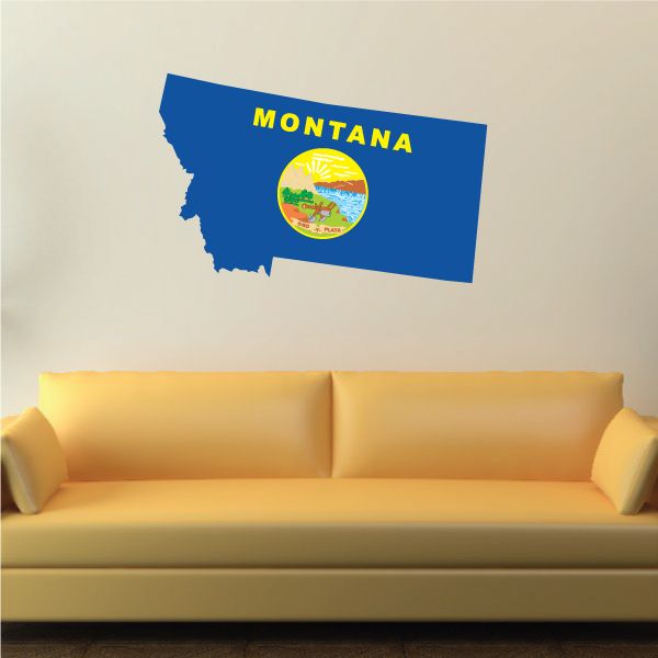 Image of Montana Shape State Flag Sticker