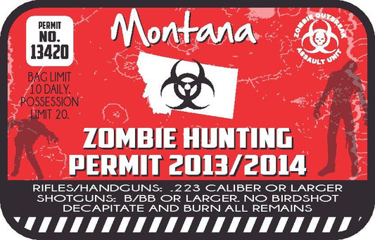 Image of Montana Zombie Hunting Permit Sticker