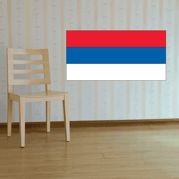 Montenegro flag sticker with red, blue, and white horizontal stripes