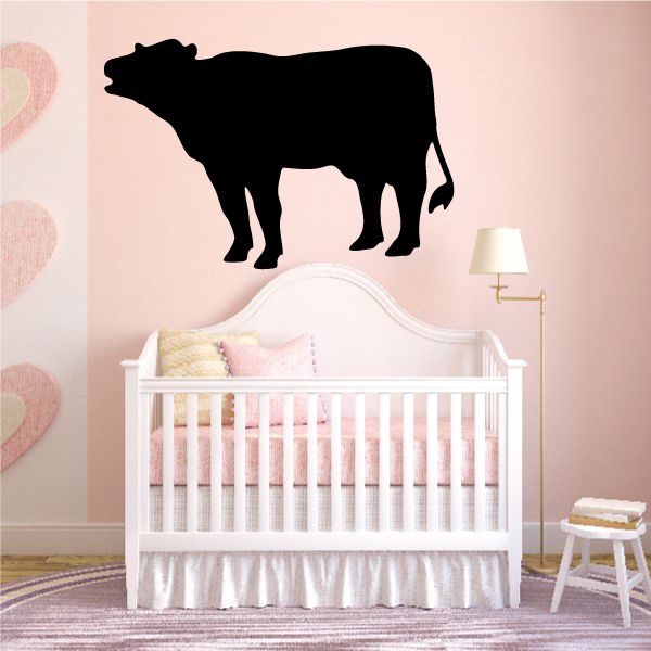 Image of Mooing Hereford Cow Silhouette Decal