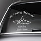 In loving memory decal: moon and clouds with custom text lines