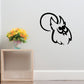 Moon and owl head wall decal, black moon with owl face design