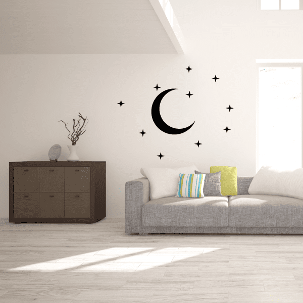 Image of Moon and Stars Decal