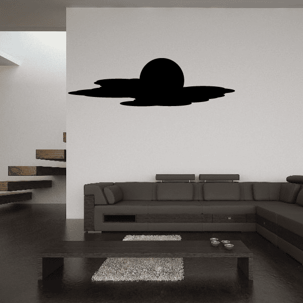 Moon and cloud wall decal in black silhouette