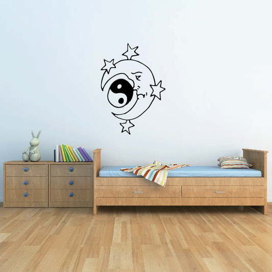 Image of Moon with Yin Yang Decal