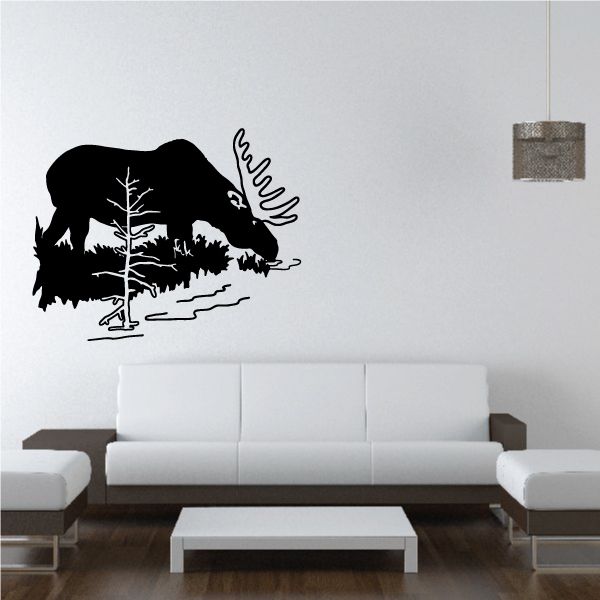 Image of Moose Drinking Water Decal