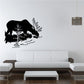 Moose drinking water wall decal, black moose silhouette drinking from pool