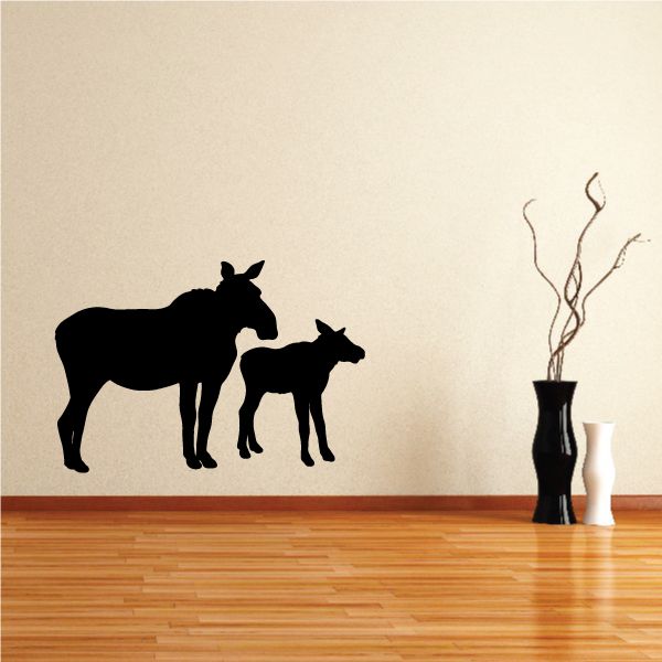 Image of Moose Family Standing Decal