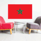 Morocco flag sticker with red background and green five-point star