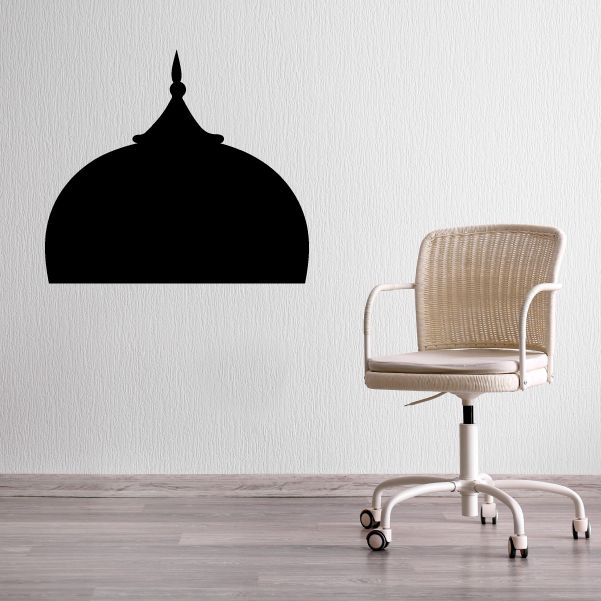 Black mosque dome wall decal with pointed finial
