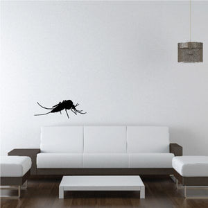 Mosquito feeding decal with black mosquito silhouette