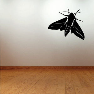 Black moth wall decal with spread wings and antennae