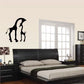 Giraffe mother and baby wall decal, black silhouette