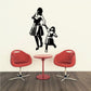 Black skipping mother and daughter decal