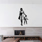 Mother and son Mothers Day wall decal, black silhouette holding hands