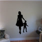 Mother and son silhouette decal, black standing figures with a small child