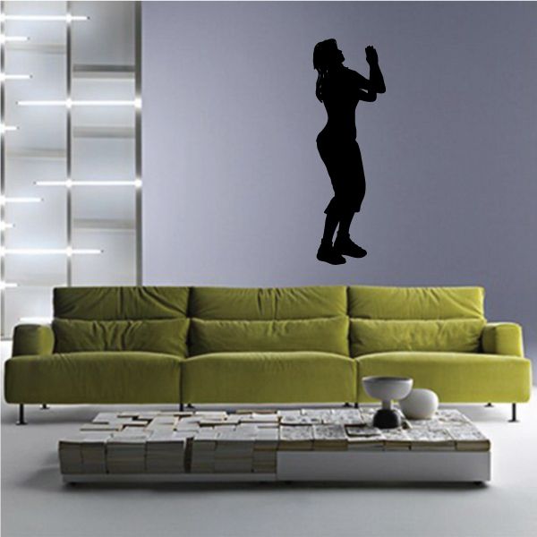 Praying mother silhouette wall decal