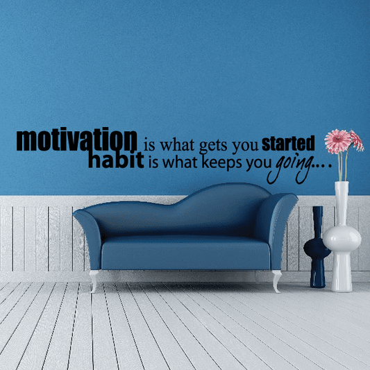 Image of Motivation is what gets you started habit is what keeps you going Decal