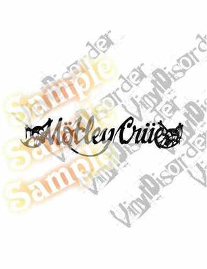 Black cursive Motley Crue band logo decal