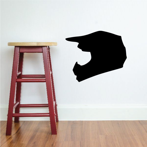Motocross helmet decal, black helmet silhouette