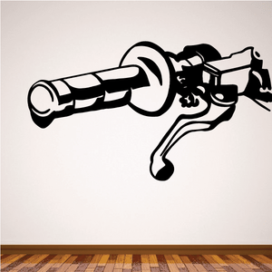 Motorcycle grip decal with black-and-white handlebar and hand graphic