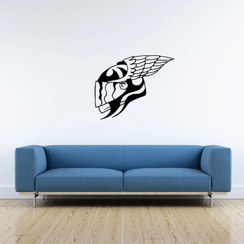 Image of Motorcycle Helmet With Wings Decal