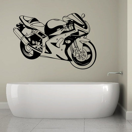 Image of Motorcycle Illustration Wall Decal - Vinyl Decal - Car Decal - CD010