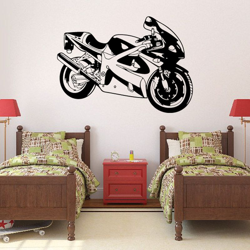 Image of Motorcycle Illustration Wall Decal - Vinyl Decal - Car Decal - CD027