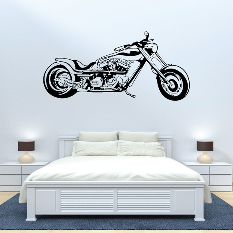 Motorcycle Illustration Wall Decal - Vinyl Decal - Car Decal - CD038 ...