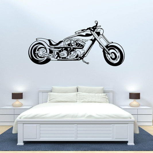 Image of Motorcycle Illustration Wall Decal - Vinyl Decal - Car Decal - CD038