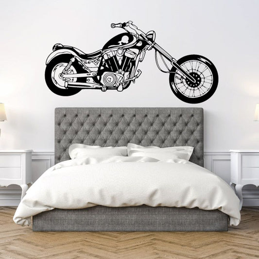 Image of Motorcycle Illustration Wall Decal - Vinyl Decal - Car Decal - CD044