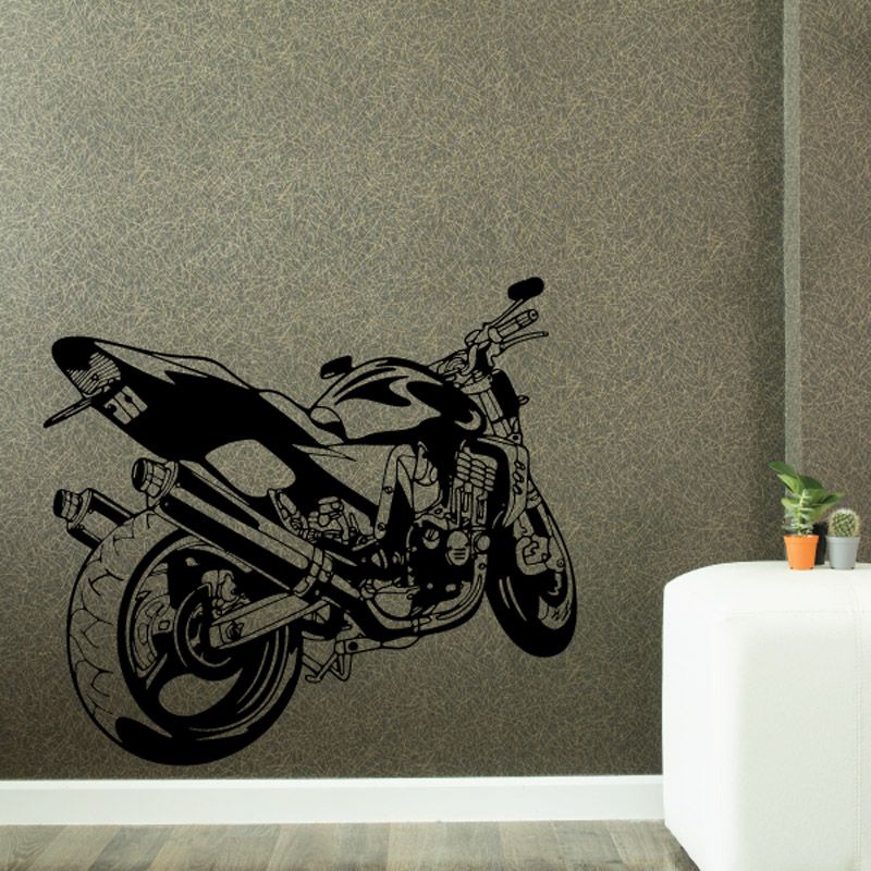 Image of Motorcycle Illustration Wall Decal - Vinyl Decal - Car Decal - CD046