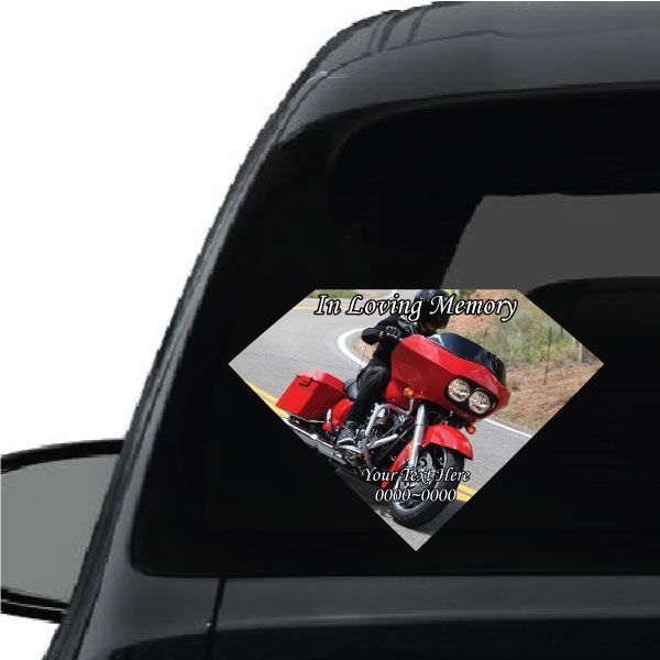 Image of Motorcycle In Loving Memory Custom Diamond Sticker