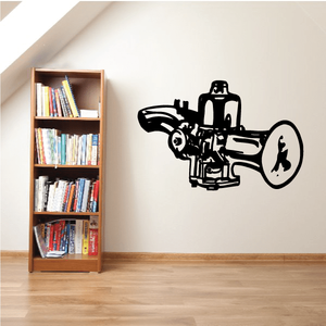 Motorcycle intake decal featuring a black engine silhouette with intake horn.