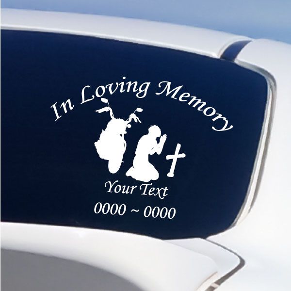 Image of Motorcycle Rider Custom In Loving Memory Decal