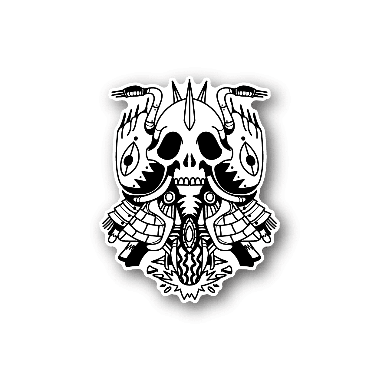 Image of Motorcycle Skull Sticker