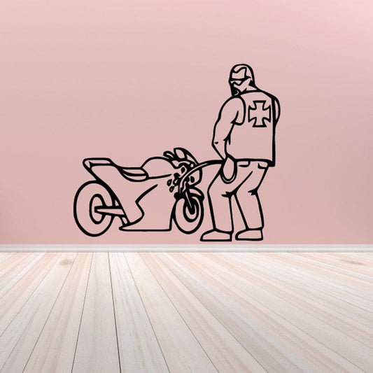 Image of Motorcycle Wall Decal - Vinyl Decal - Car Decal - CD001