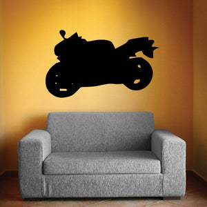 Motorcycle wall decal vinyl sticker, black motorcycle silhouette